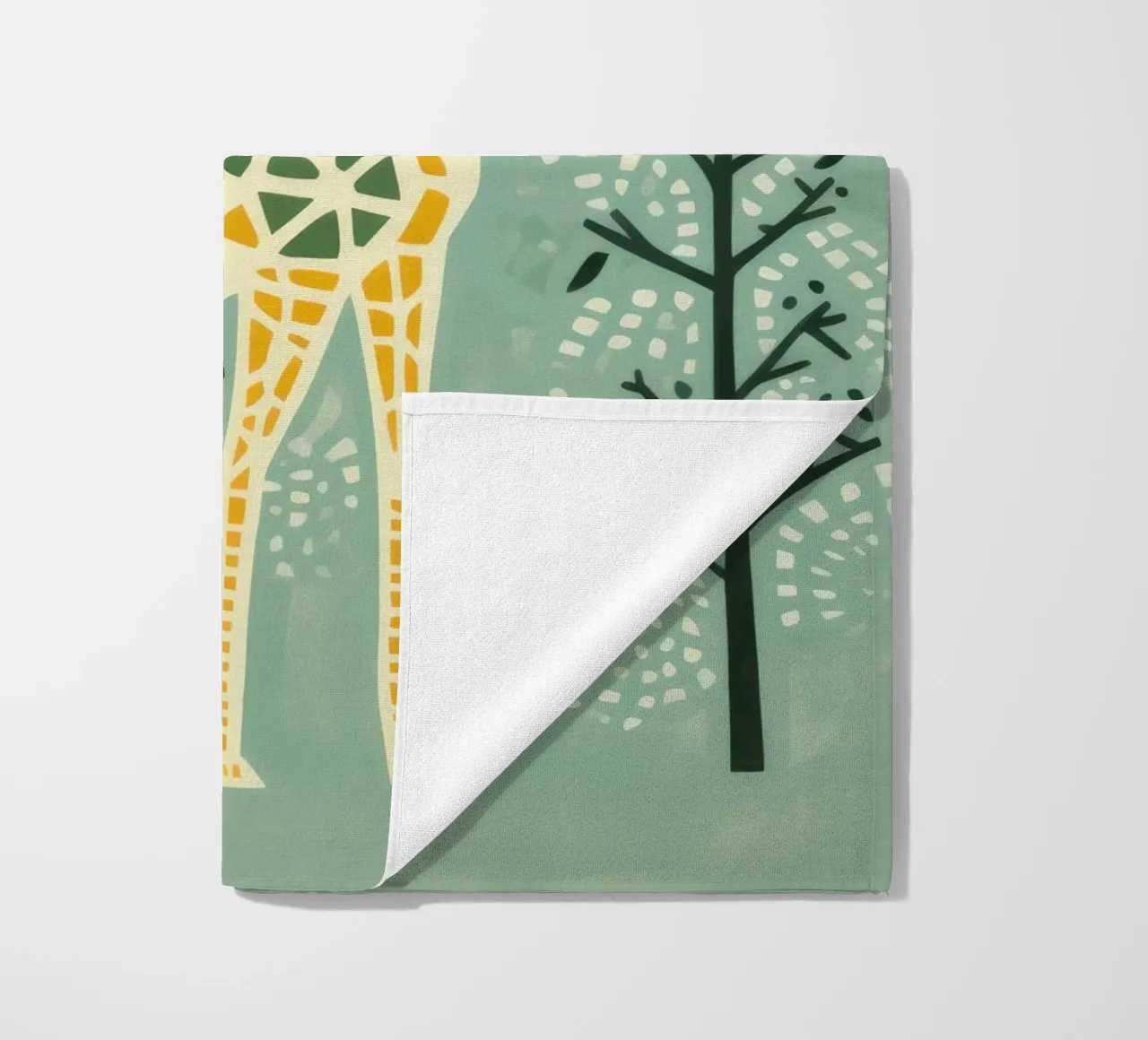 Giraffa verde 1 telo mare da Minimal Animal Art