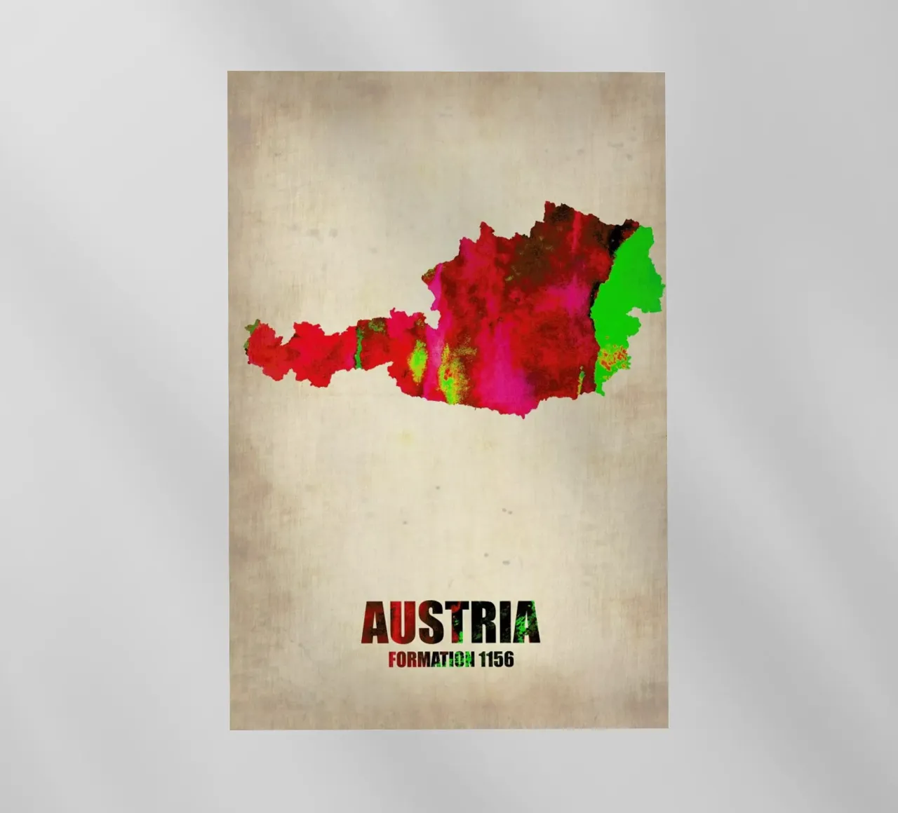 Austria Watercolor Map pellicola backlit da Naxart