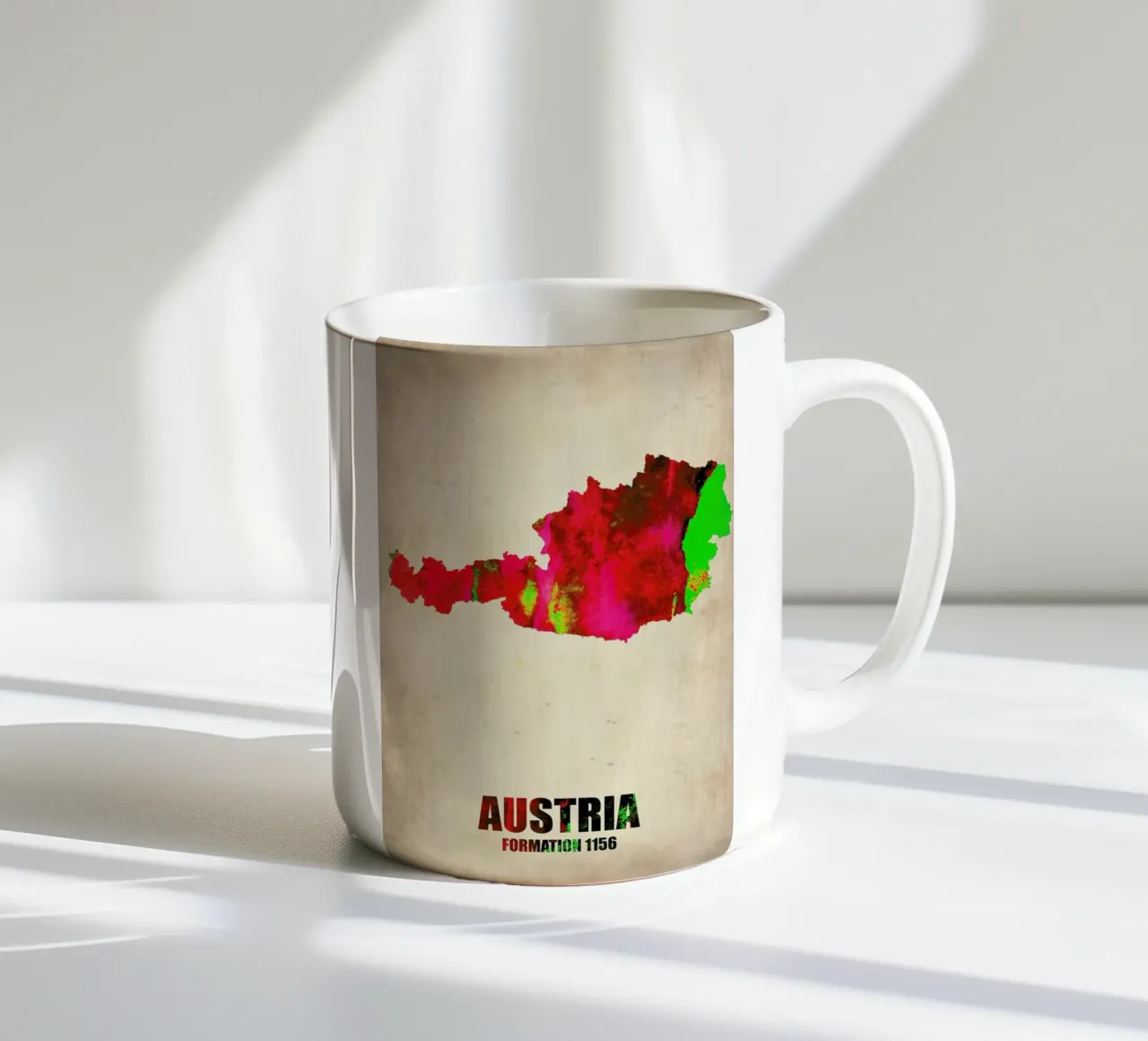 Austria Watercolor Map ceramic mug by Naxart