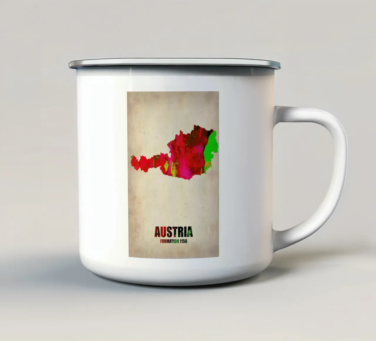 Austria Watercolor Map tazza in smalto da Naxart
