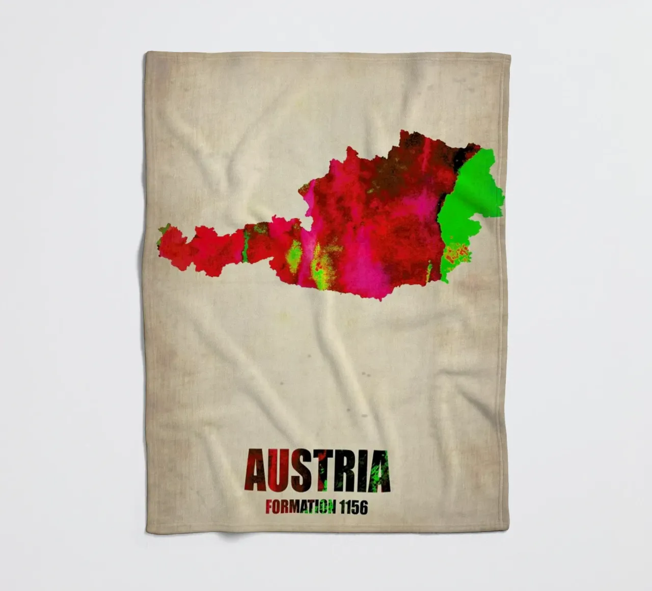 Austria Watercolor Map coperta in pile da Naxart