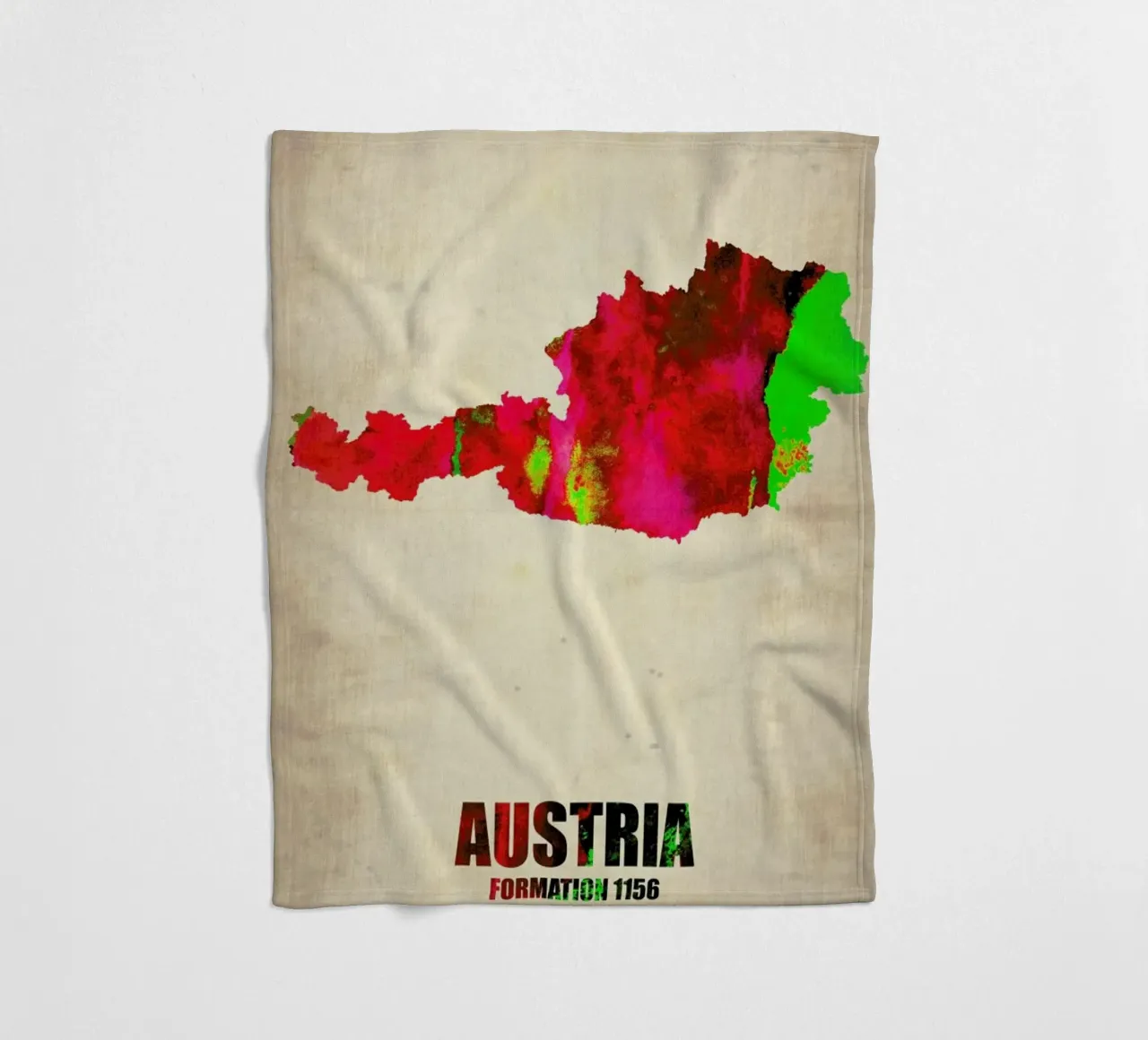 Austria Watercolor Map coperta in pile da Naxart