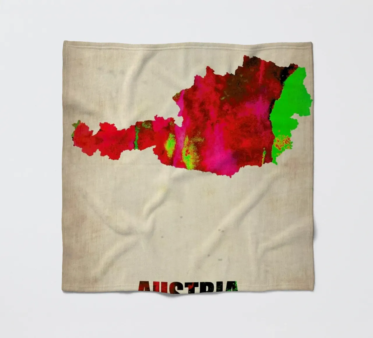 Austria Watercolor Map coperta in pile da Naxart