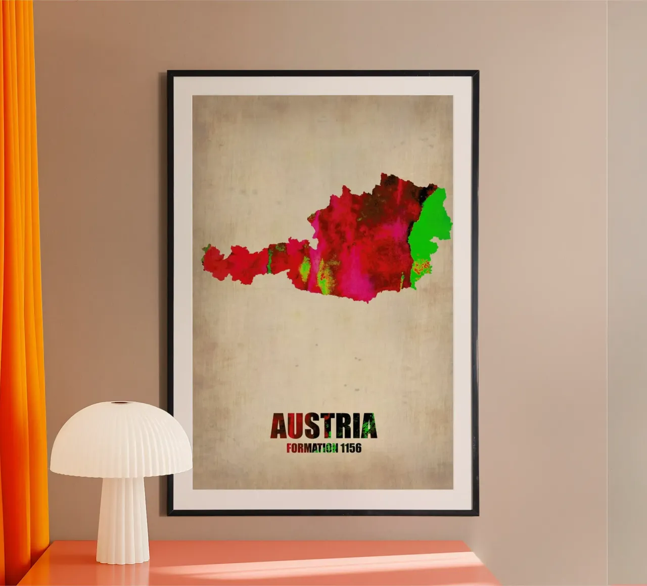 Austria Watercolor Map carta hahnemühle da Naxart
