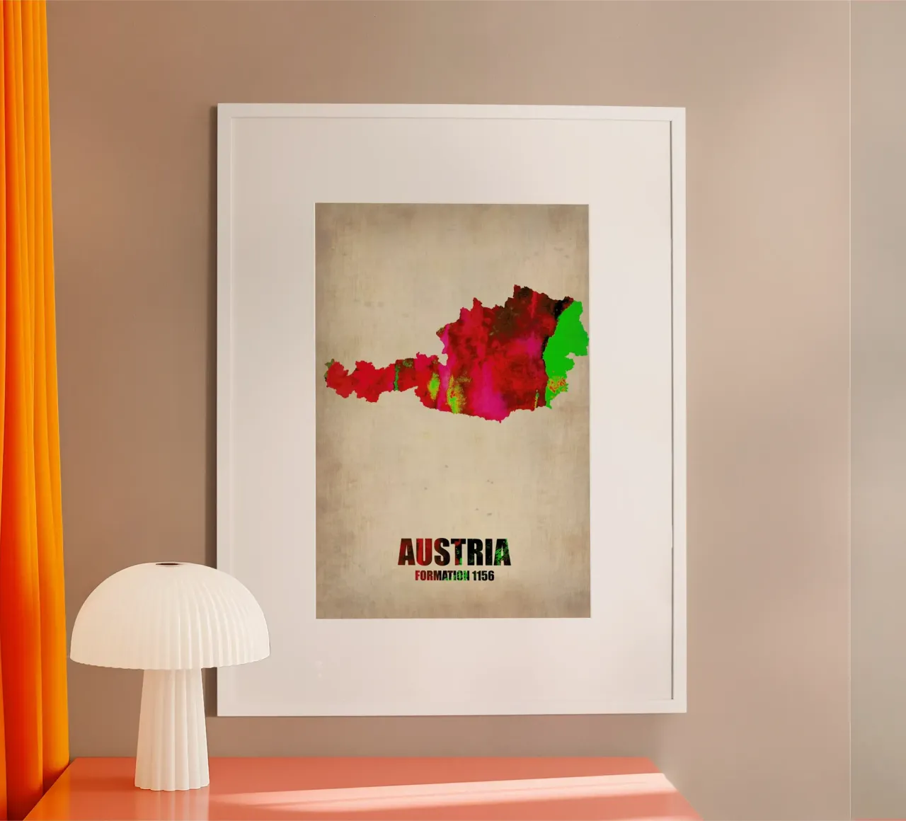 Austria Watercolor Map carta hahnemühle da Naxart