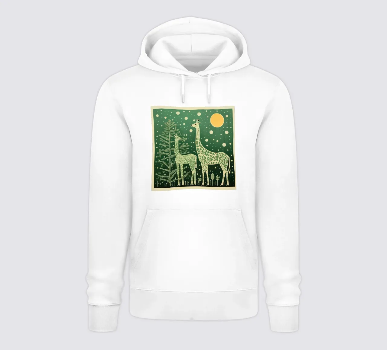 Giraffa verde 2 felpa con cappuccio da Minimal Animal Art