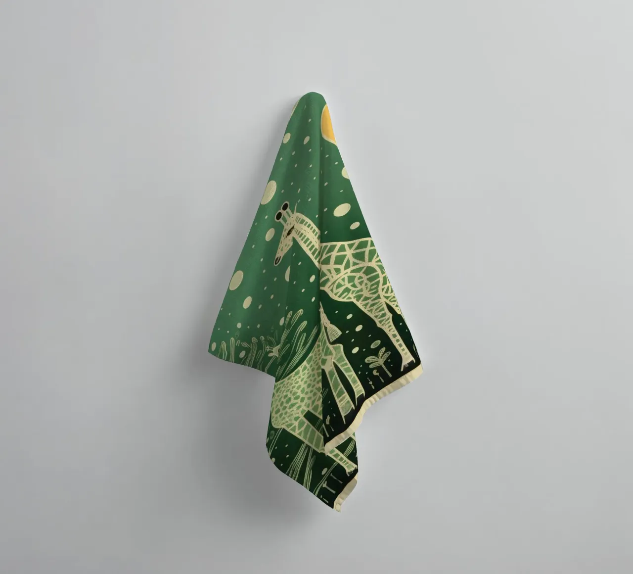 Giraffa verde 2 asciugamano da bagno da Minimal Animal Art