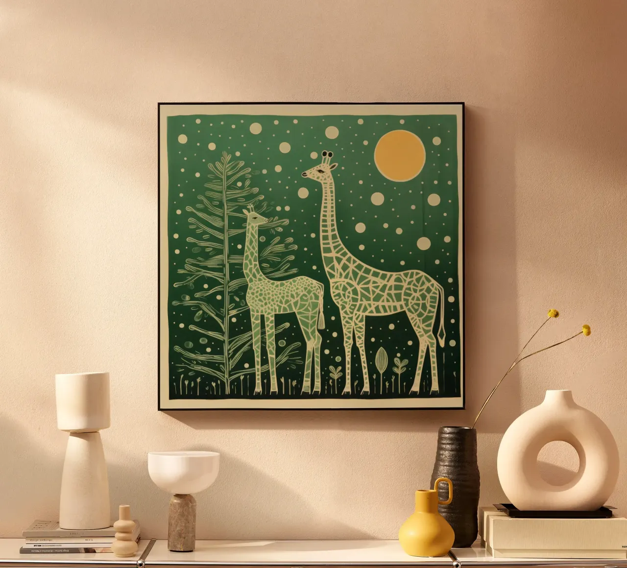 Giraffa verde 2 plexiglass da Minimal Animal Art