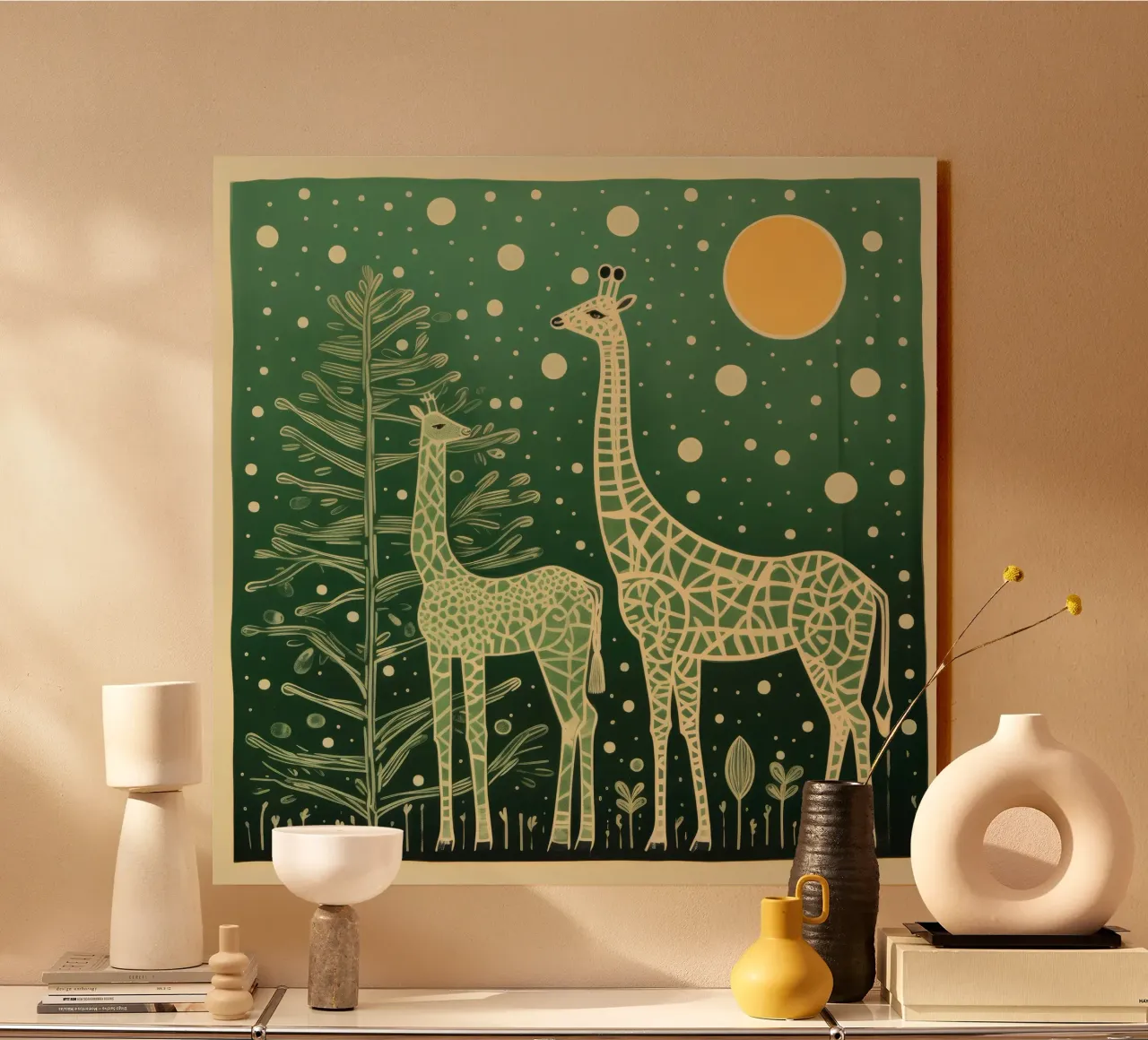 Giraffa verde 2 plexiglass da Minimal Animal Art
