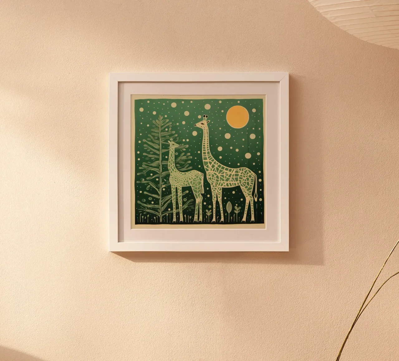 Green Giraffe 2 poster by Minimal Animal Art