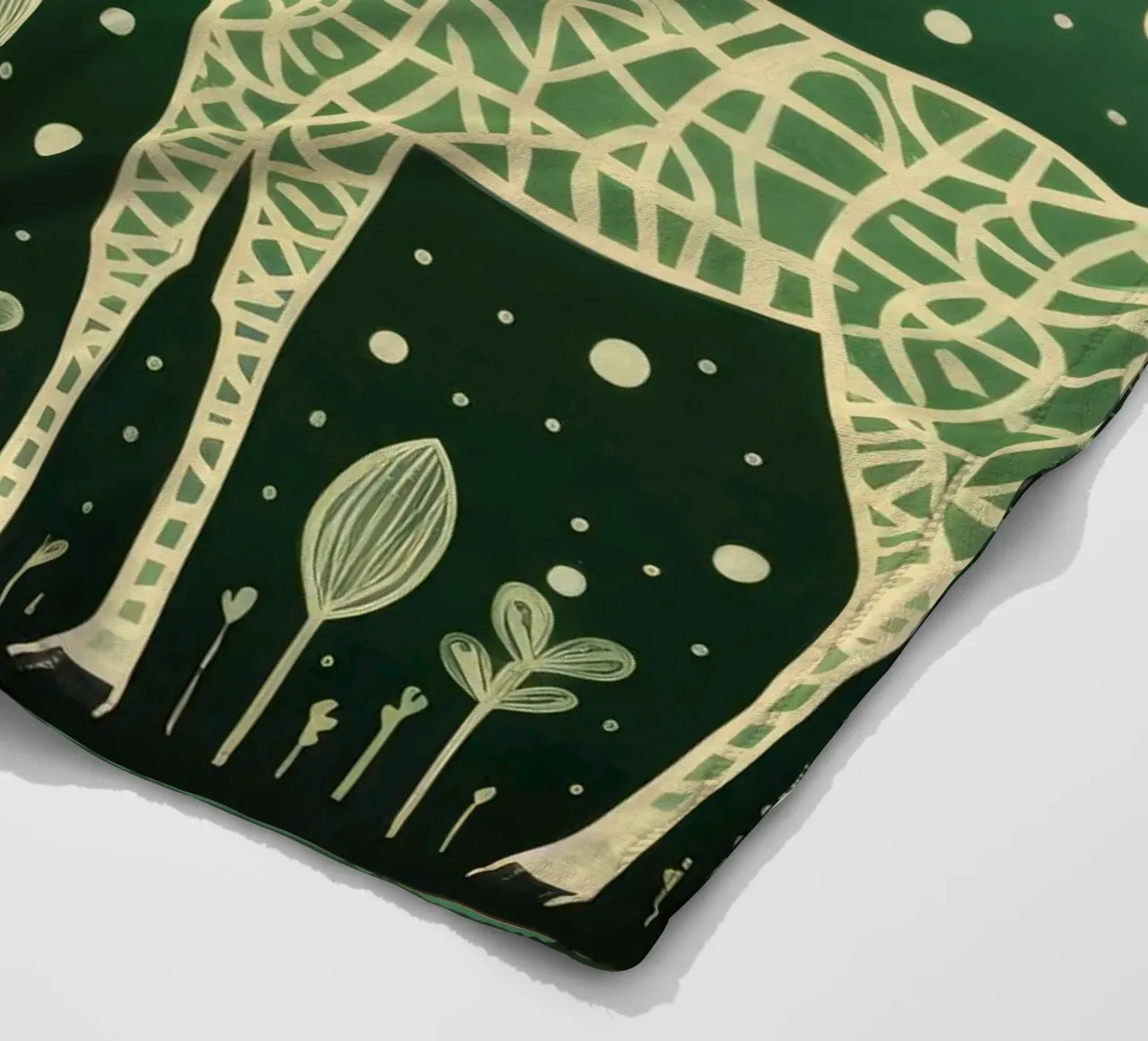 Giraffa verde 2 coperta in pile da Minimal Animal Art