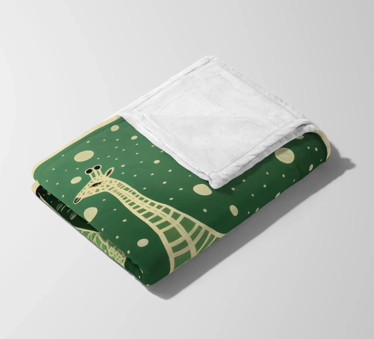 Giraffa verde 2 coperta in pile da Minimal Animal Art