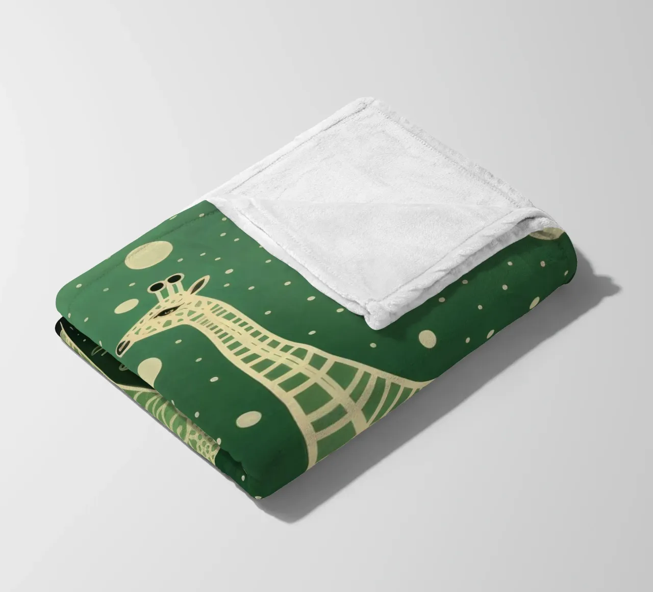 Giraffa verde 2 coperta in pile da Minimal Animal Art