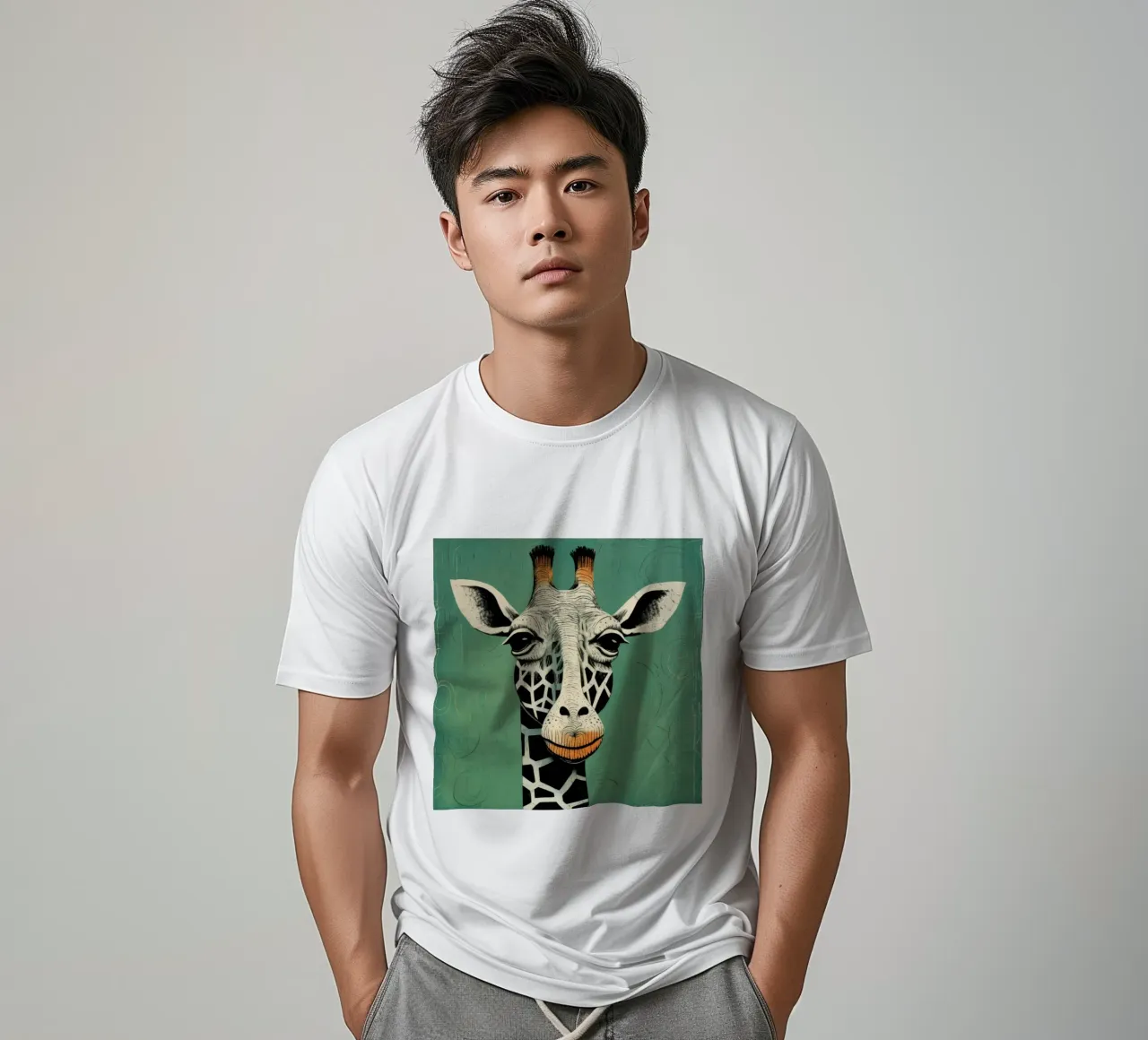 Giraffa verde 3 t-shirt da Minimal Animal Art