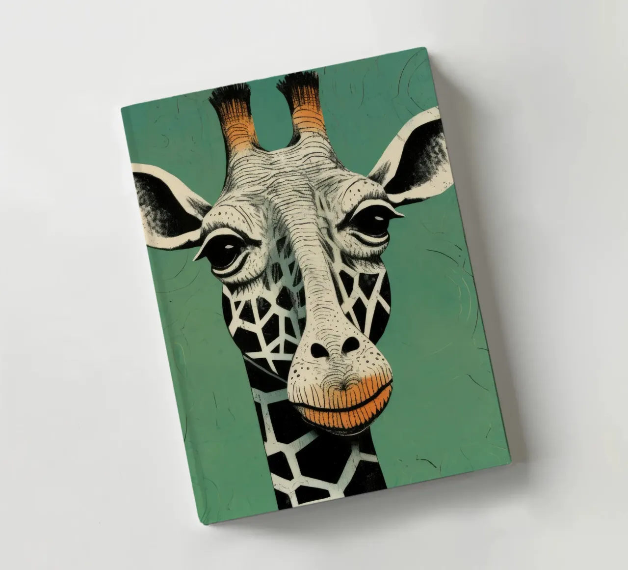 Green Giraffe 3 notebook by Minimal Animal Art