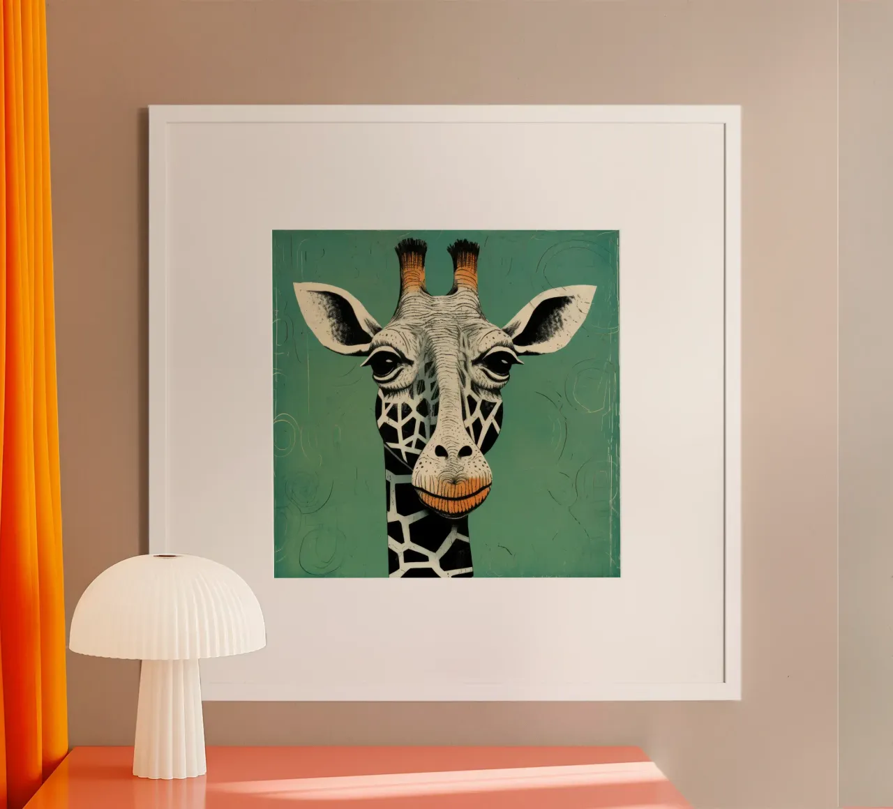 Giraffa verde 3 carta hahnemühle da Minimal Animal Art