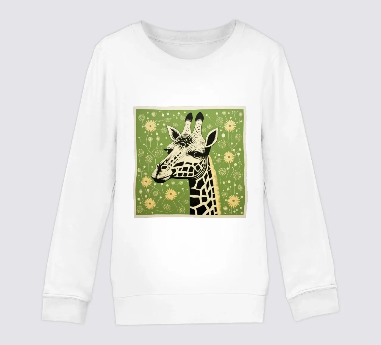 Giraffa verde 4 felpa bambino da Minimal Animal Art