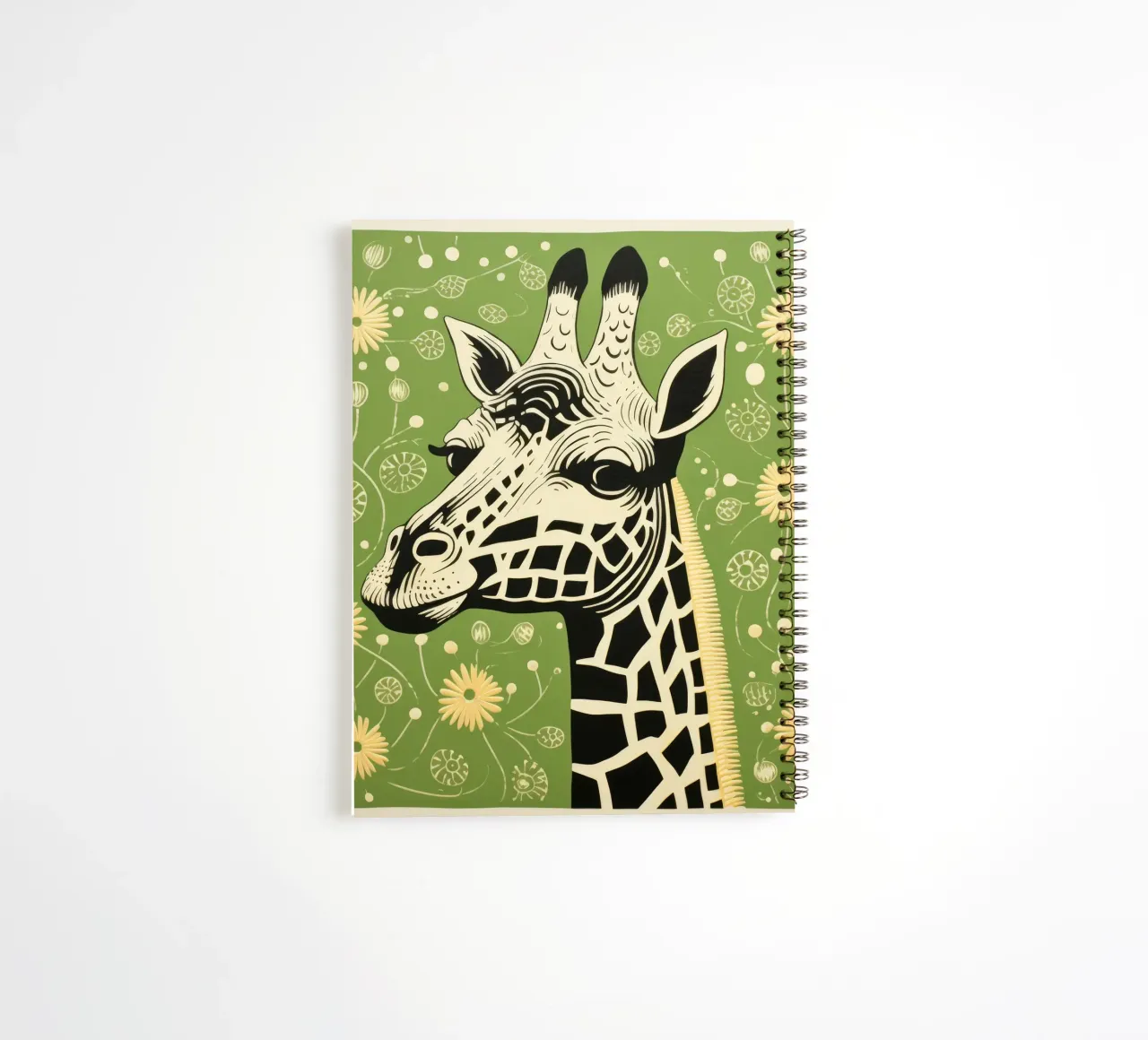 Green Giraffe 4 spiral notebook by Minimal Animal Art