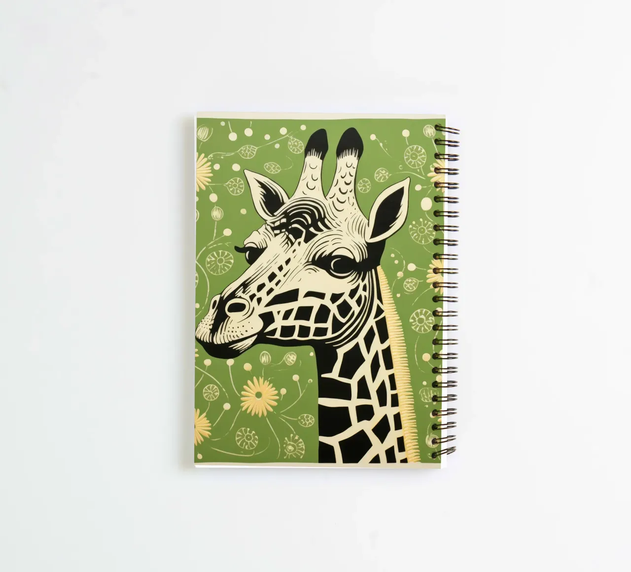 Green Giraffe 4 spiral notebook by Minimal Animal Art