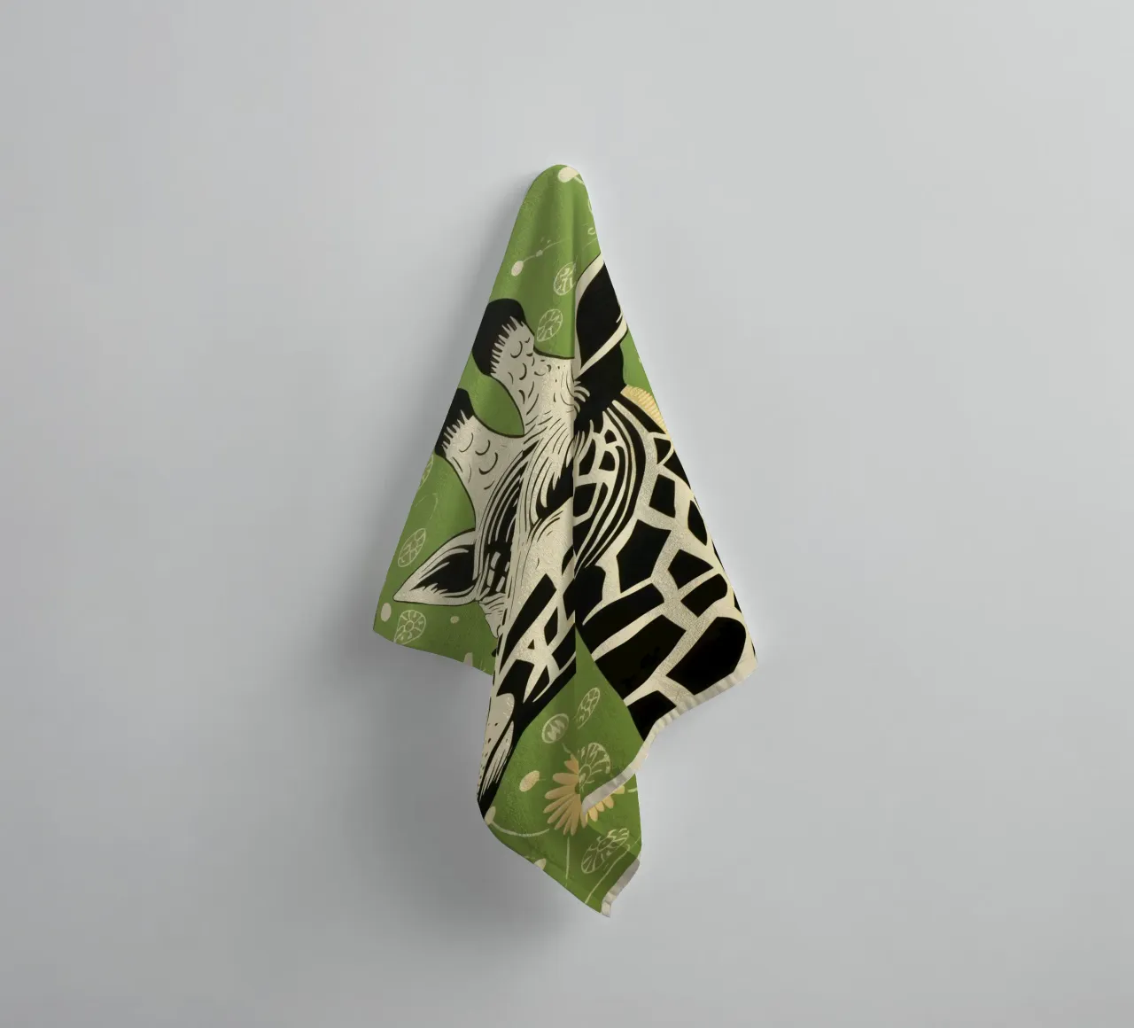 Giraffa verde 4 asciugamano da bagno da Minimal Animal Art