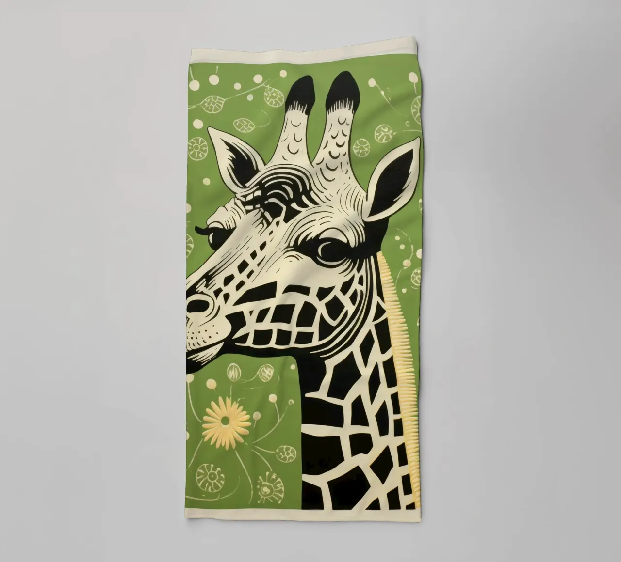 Giraffa verde 4 asciugamano da bagno da Minimal Animal Art