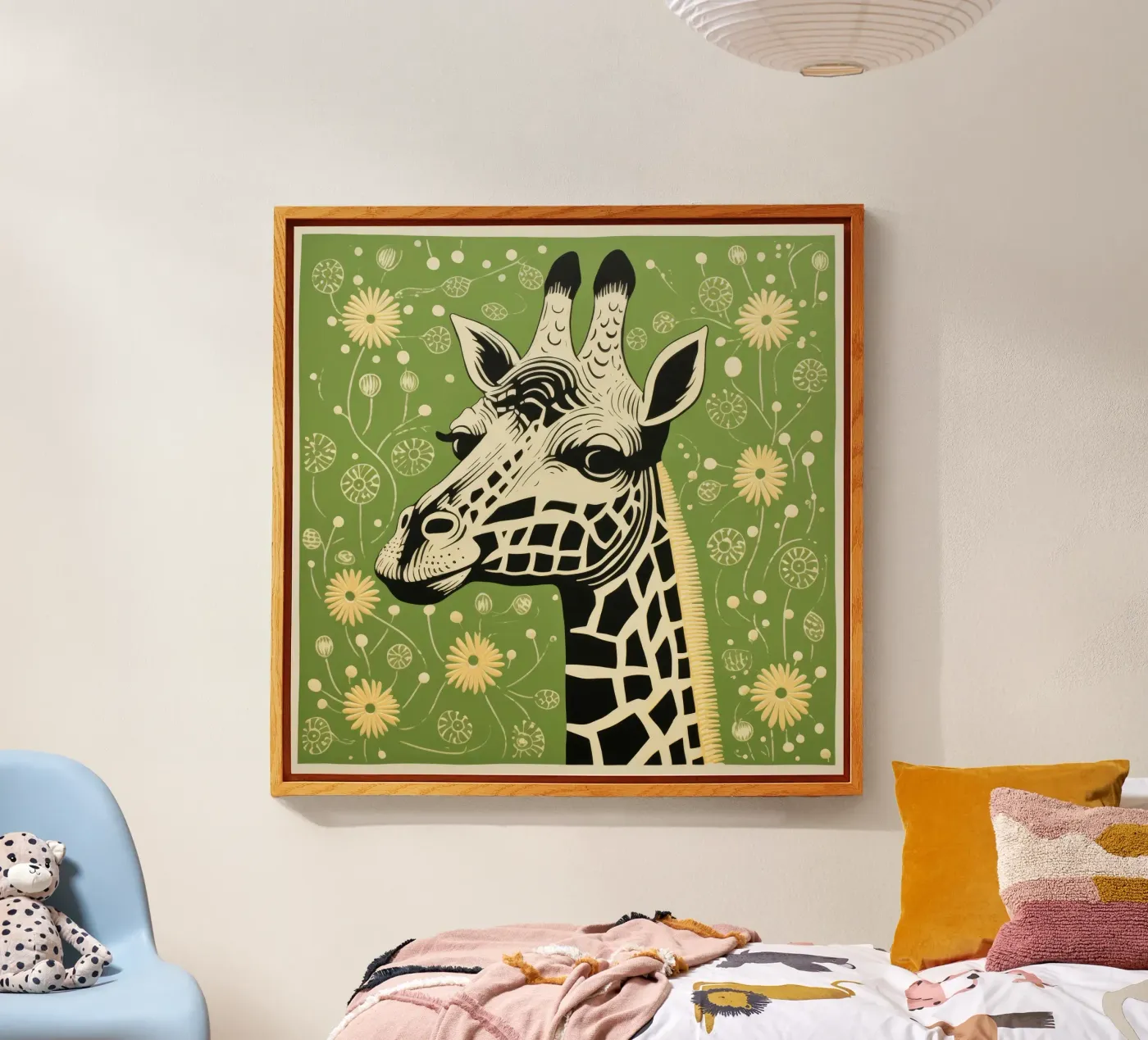 Green Giraffe plexiglass da Minimal Animal Art