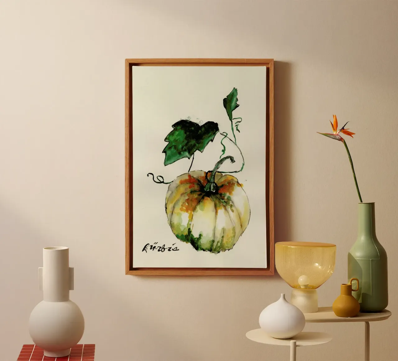 Kürbis tela con Cornice a cassetta da Nathys_illustration