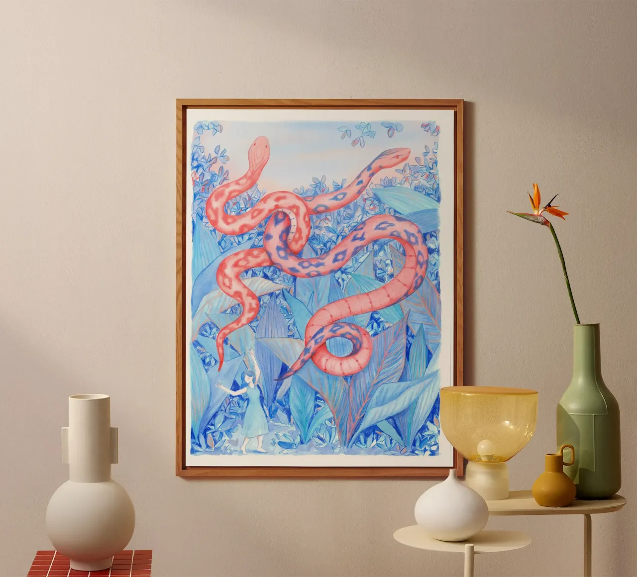 Dancing Snakes alluminio dibond da Art by Coco