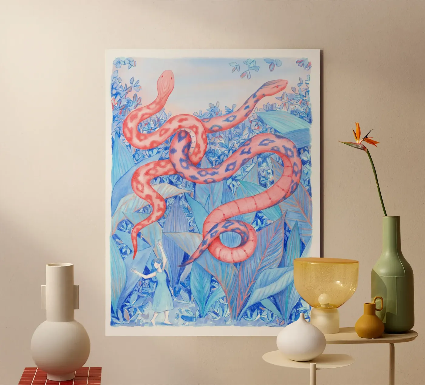 Dancing Snakes pannello forex da Art by Coco
