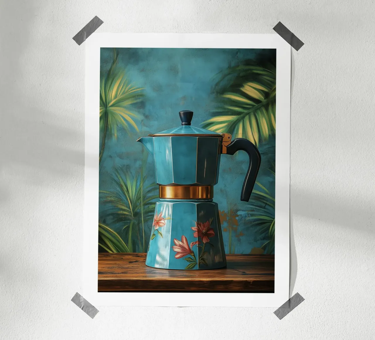 Caffettiera a fiori poster da Spice & Style