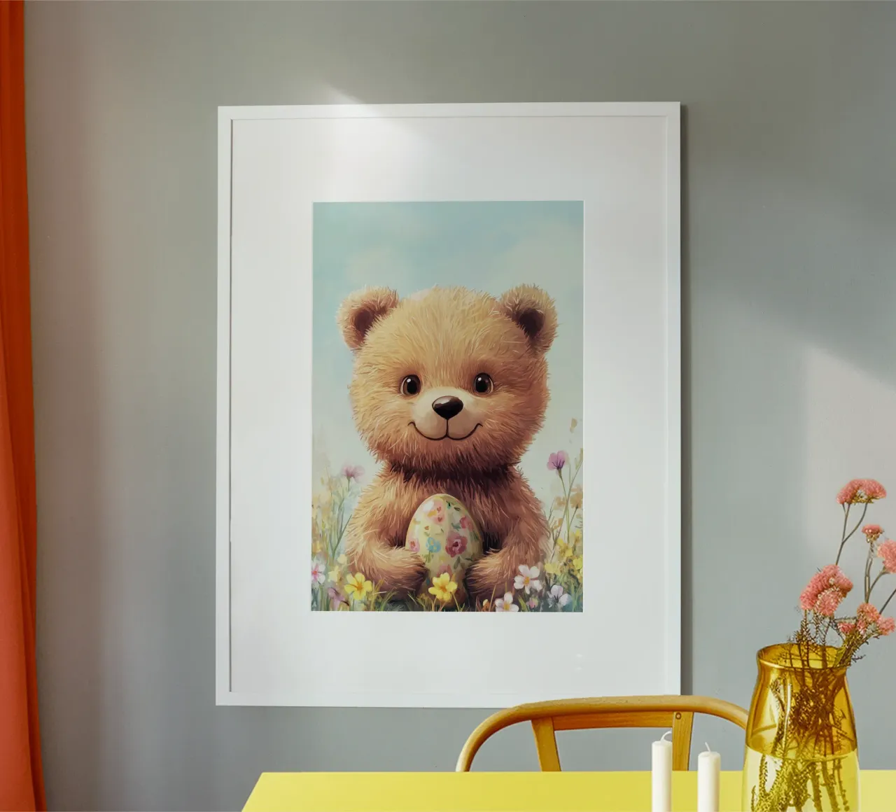 Eroe #38: Orso con uovo di Pasqua poster da farbenhelden