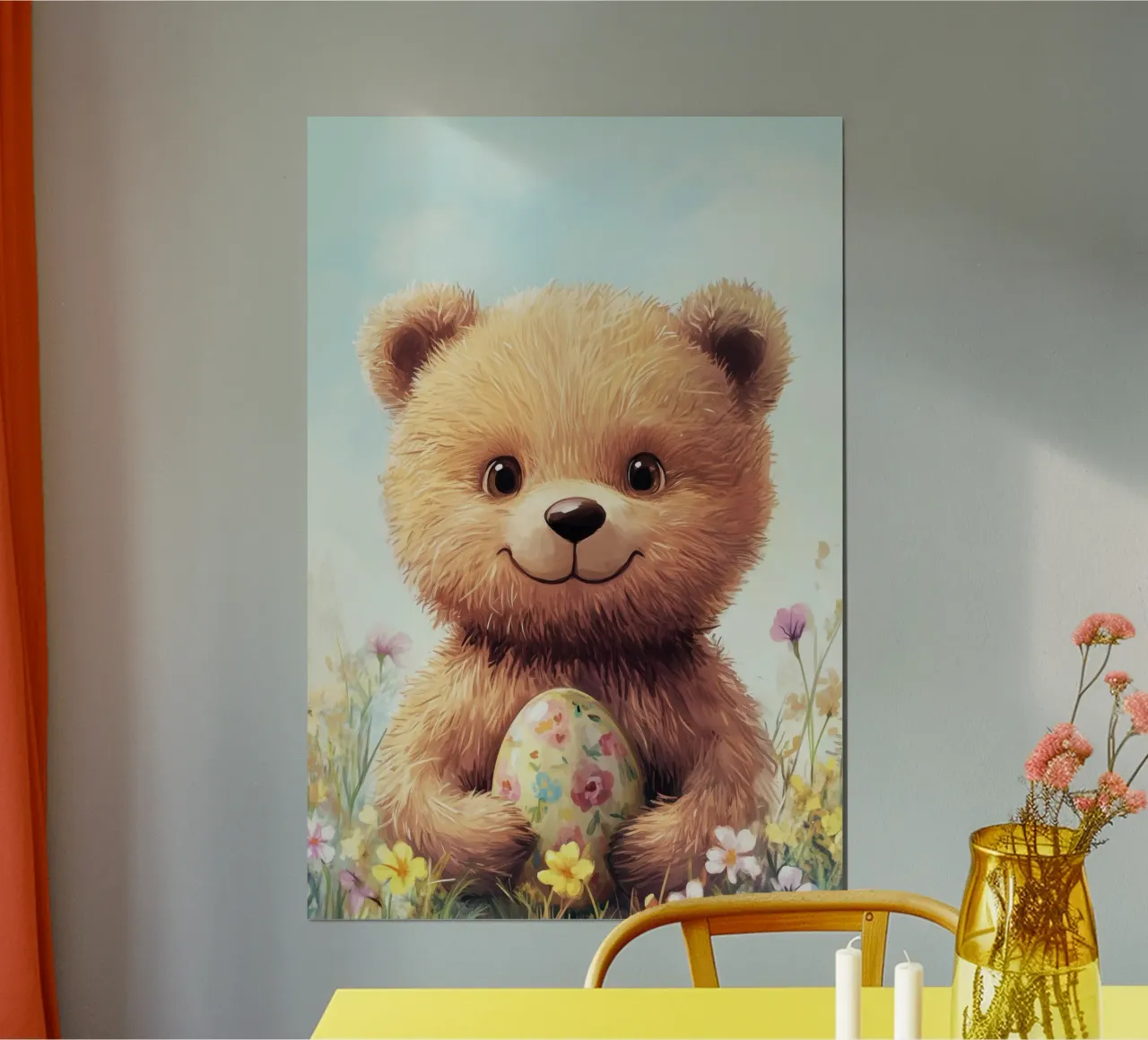 Eroe #38: Orso con uovo di Pasqua poster da farbenhelden