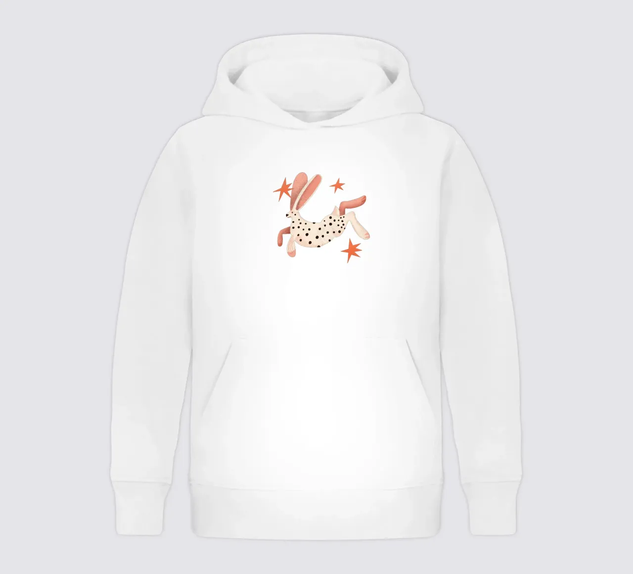 Black dotted white rabbit kids hoodie by Bold & Beautiful