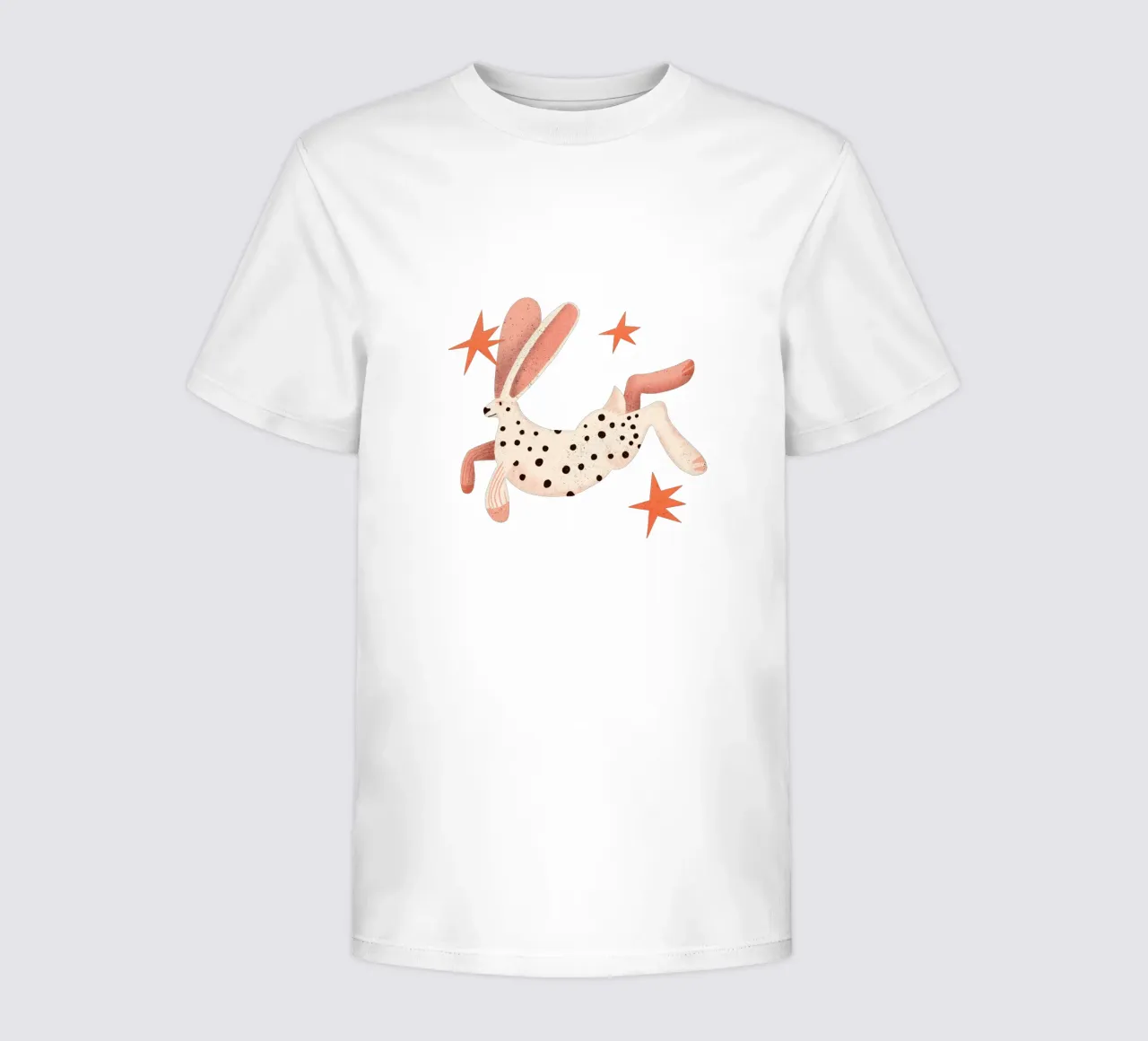 Black dotted white rabbit kids t-shirt by Bold & Beautiful