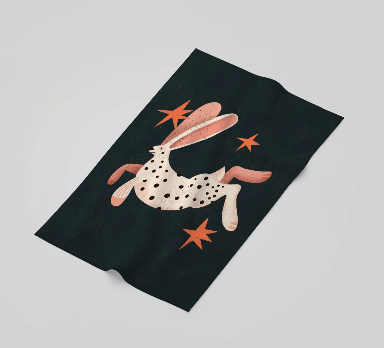 Lapin blanc à pois noirs serviette de plage de Bold & Beautiful