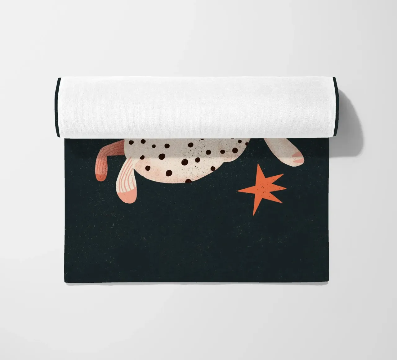 Lapin blanc à pois noirs serviette de plage de Bold & Beautiful
