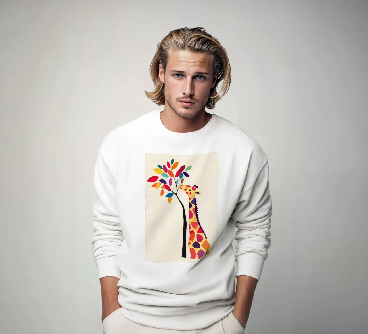 Girafe avec arbre sweat de DreamPixel