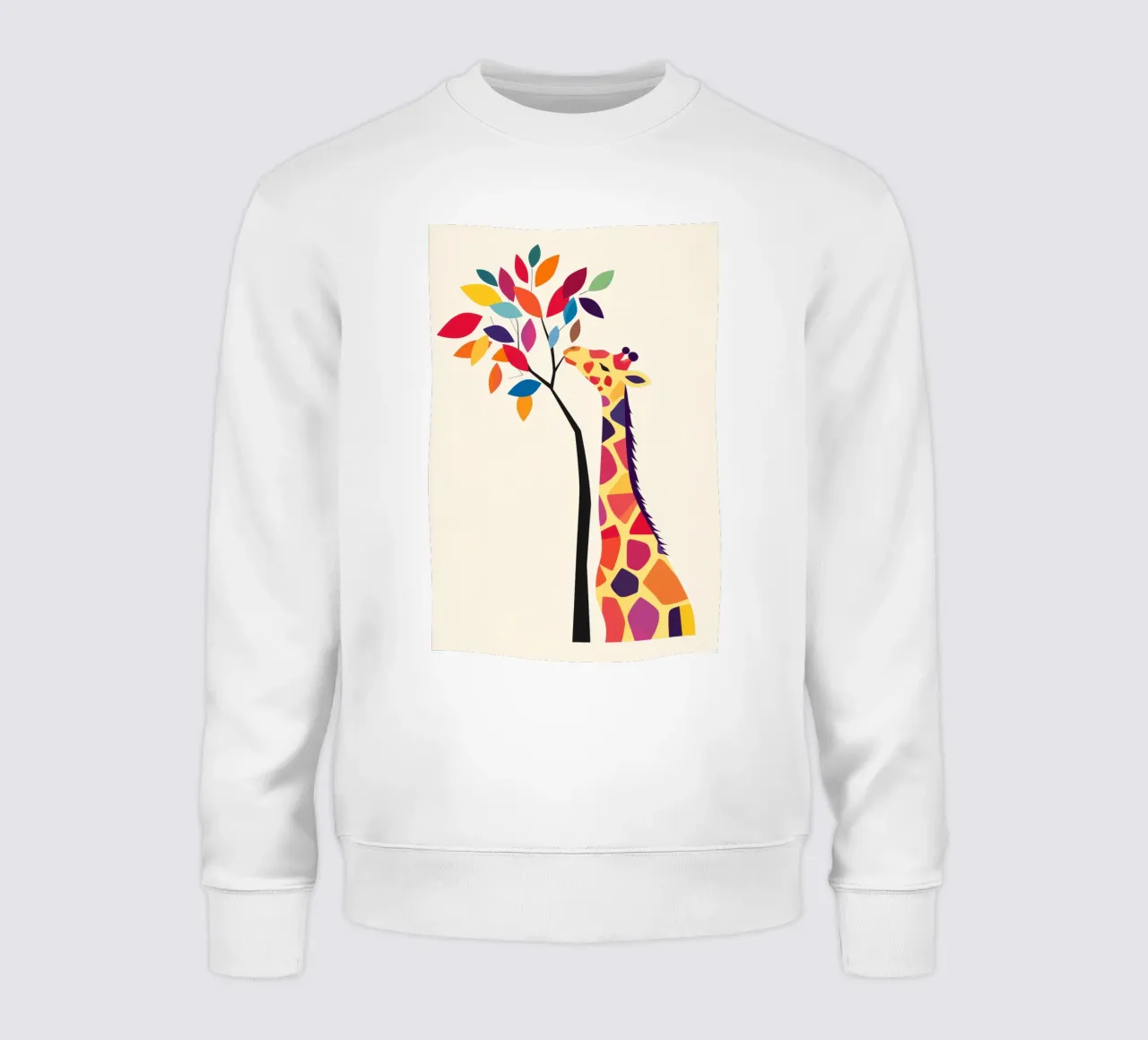 Giraffe with tree sweatshirt by DreamPixel