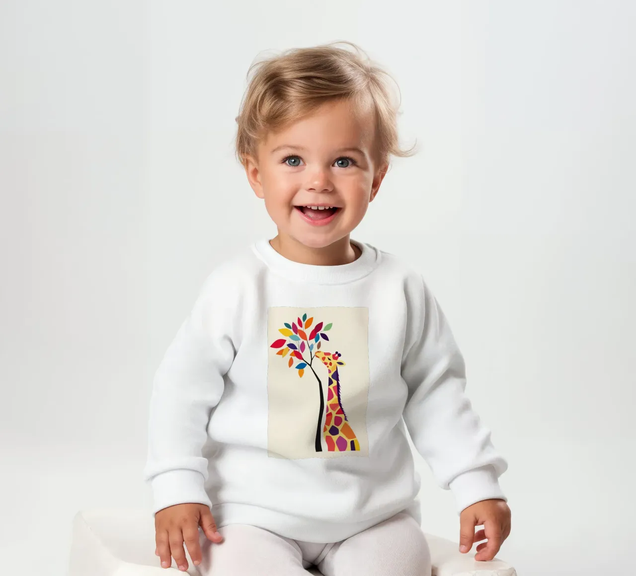 Giraffe mit Baum Baby Sweatshirt von DreamPixel