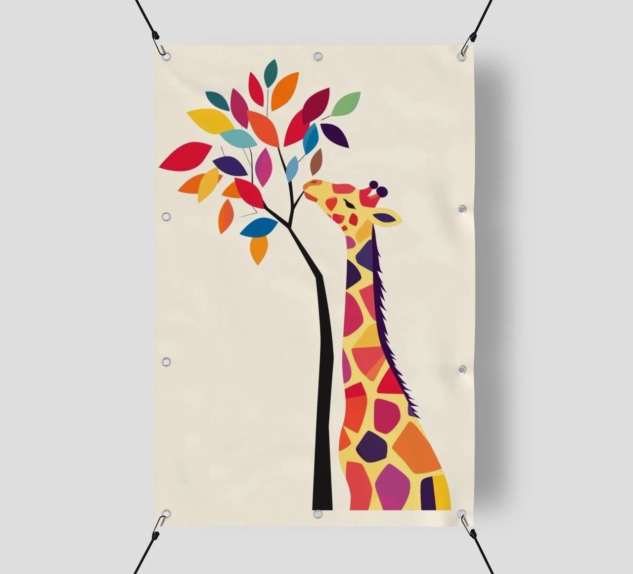 Giraffa con albero telo in pvc da DreamPixel