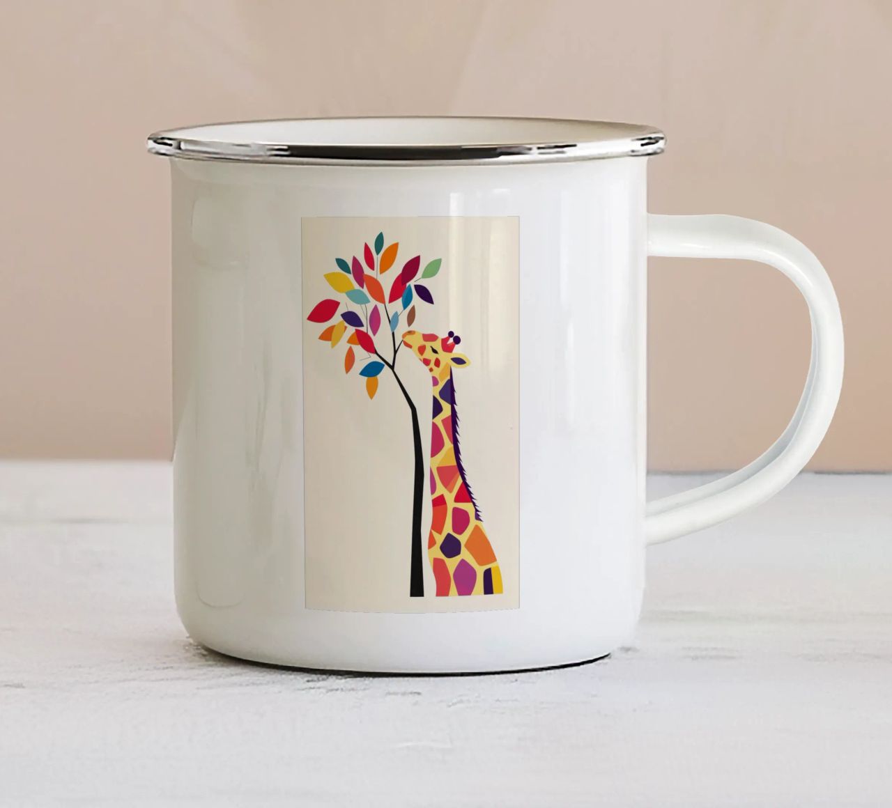 Giraffa con albero tazza in smalto da DreamPixel
