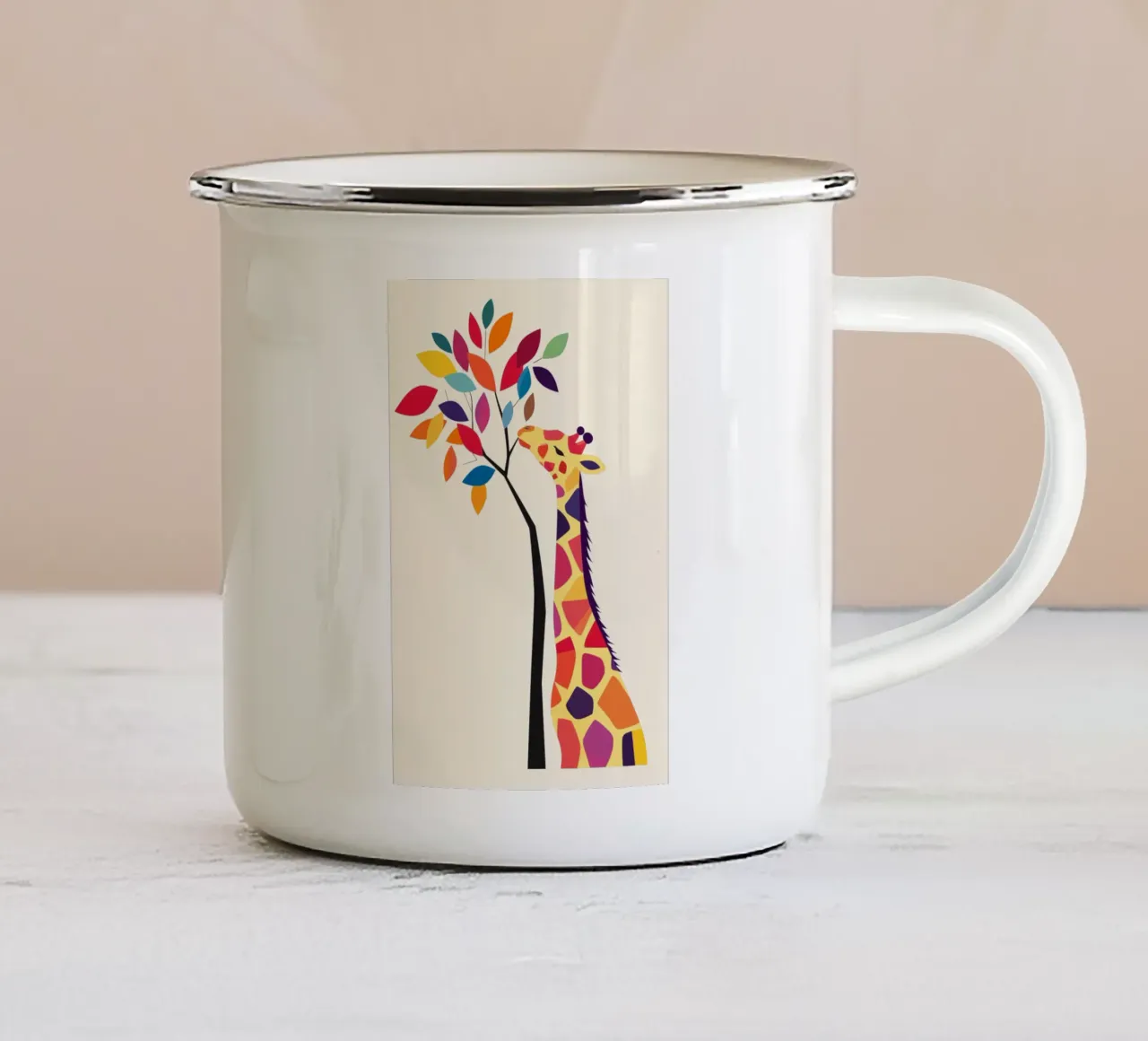 Giraffa con albero tazza in smalto da DreamPixel