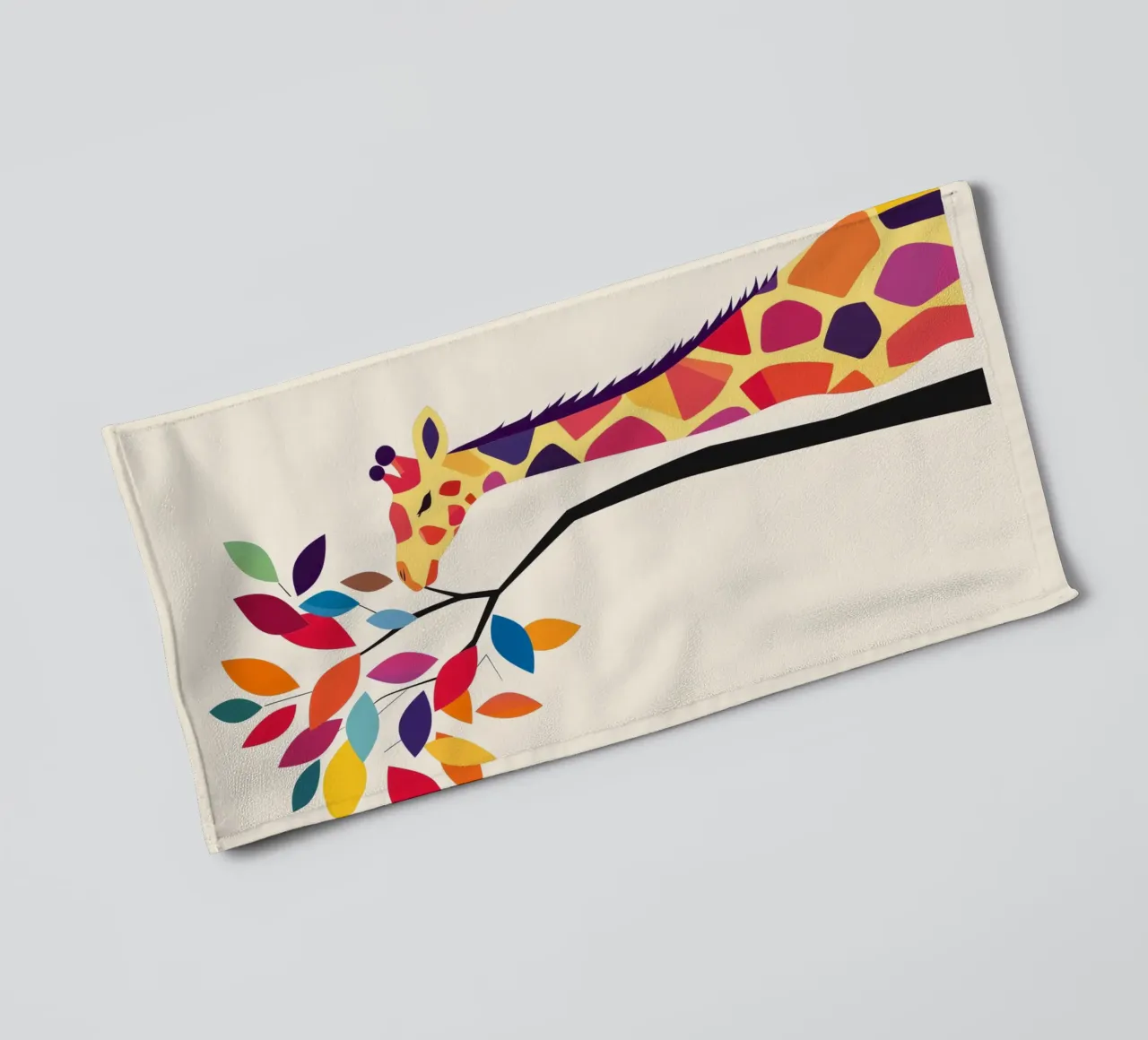 Giraffe with tree towel by DreamPixel