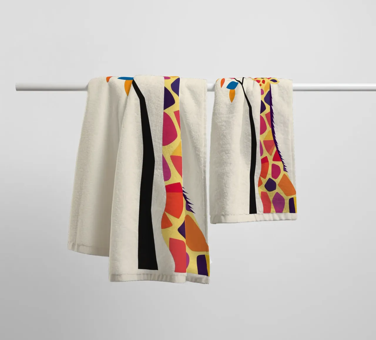 Giraffe with tree towel by DreamPixel