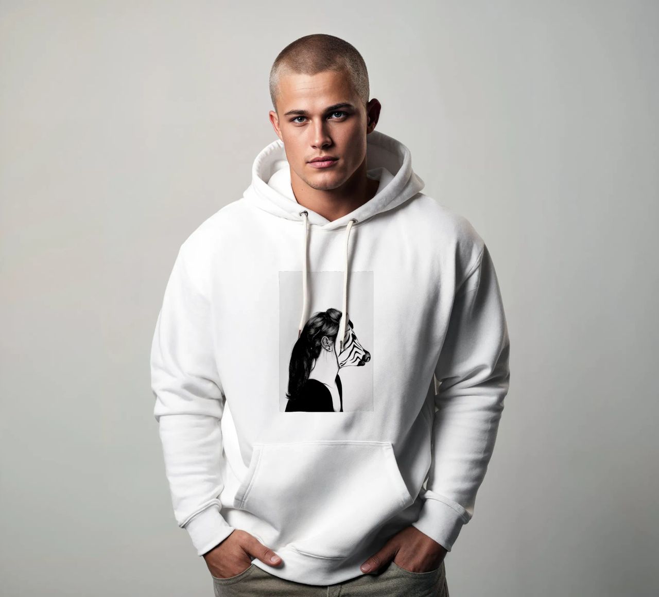 Peculiar Zebra felpa con cappuccio da The White Deer