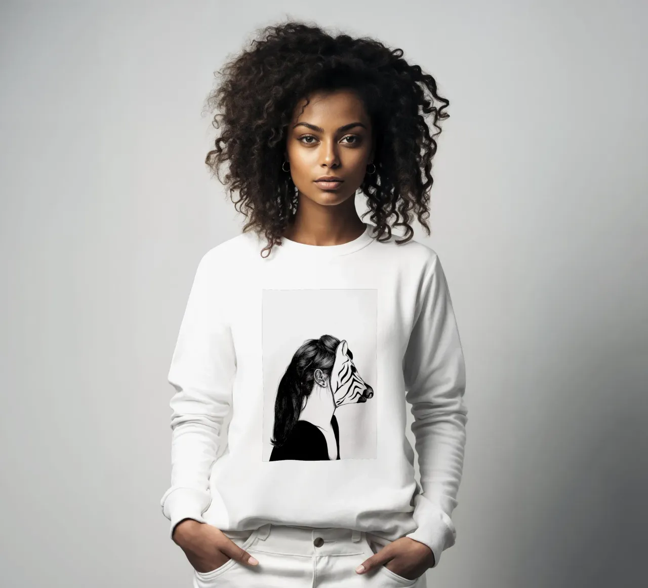 Peculiar Zebra sweatshirt by The White Deer