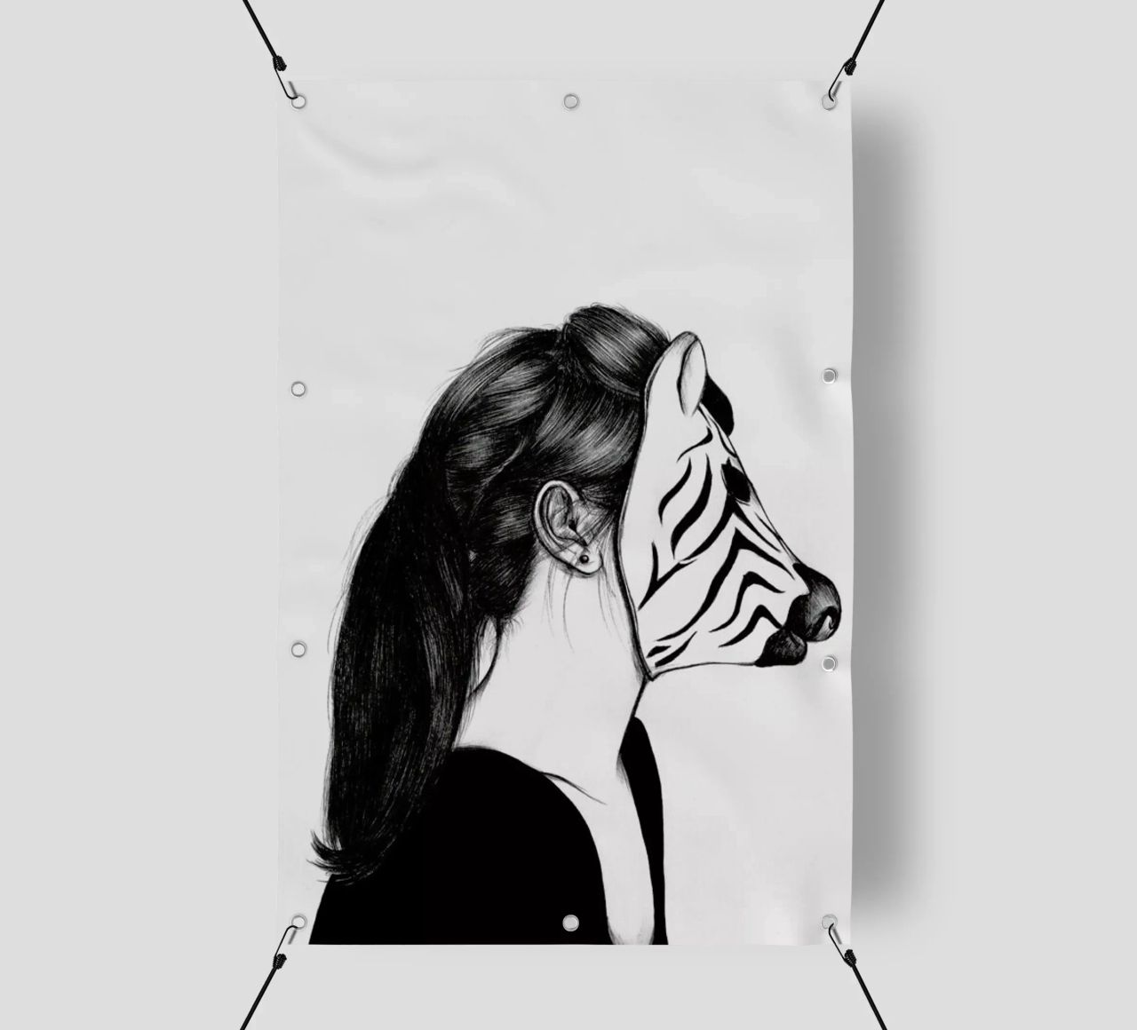 Peculiar Zebra telo in pvc da The White Deer