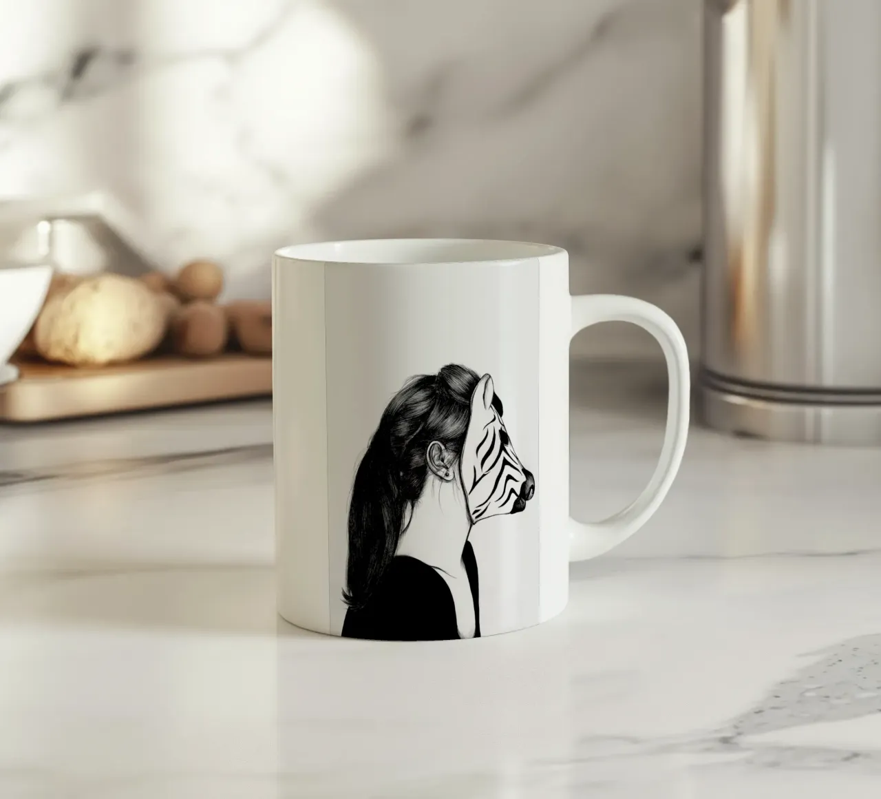 Peculiar Zebra ceramic mug by The White Deer
