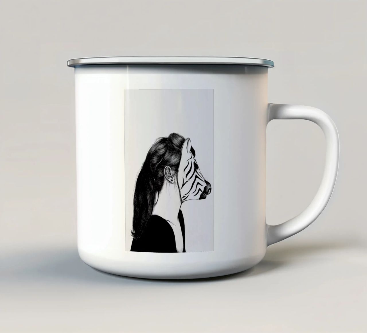 Peculiar Zebra tazza in smalto da The White Deer