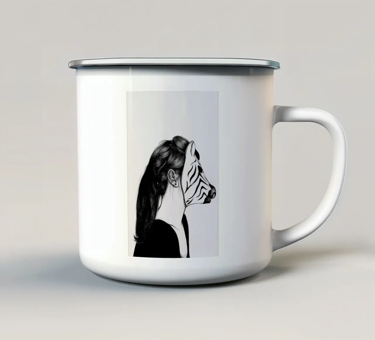 Peculiar Zebra enamel mug by The White Deer